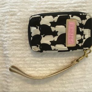 EUC Lilly Pulitzer Wristlet Wallet and card case in Black Cat print.
